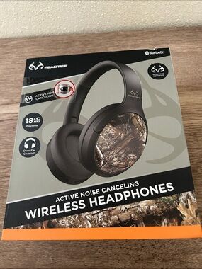 Over-Ear Wireless Headphones in Black with Camo Ear Cups